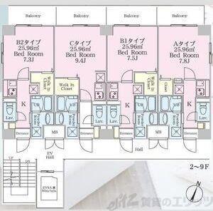 REXIA SHIN UMEDA DUO(1K/6階)の間取り写真