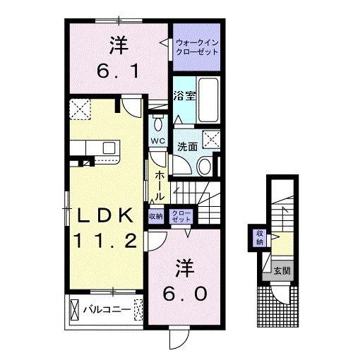 LAVIE CLAIR VII(2LDK/2階)の間取り写真