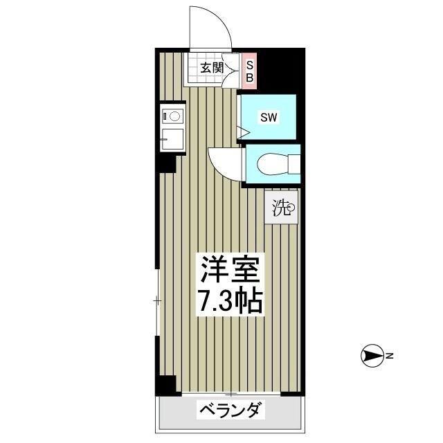 ワークス志津(ワンルーム/3階)の間取り写真