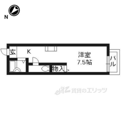 セレーノ桂(1K/2階)の間取り写真