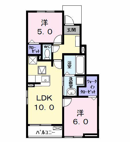カーサみやびVIII(2LDK/1階)の間取り写真