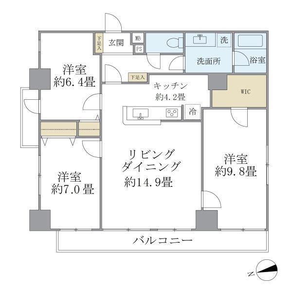 KDXレジデンス秋葉原(3LDK/9階)の間取り写真