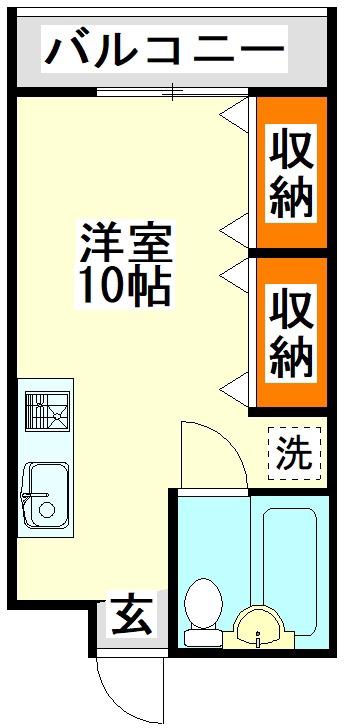 桜ハイツ(ワンルーム/2階)の間取り写真