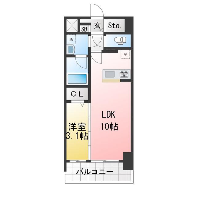 アン・ボルヌ(1LDK/6階)の間取り写真