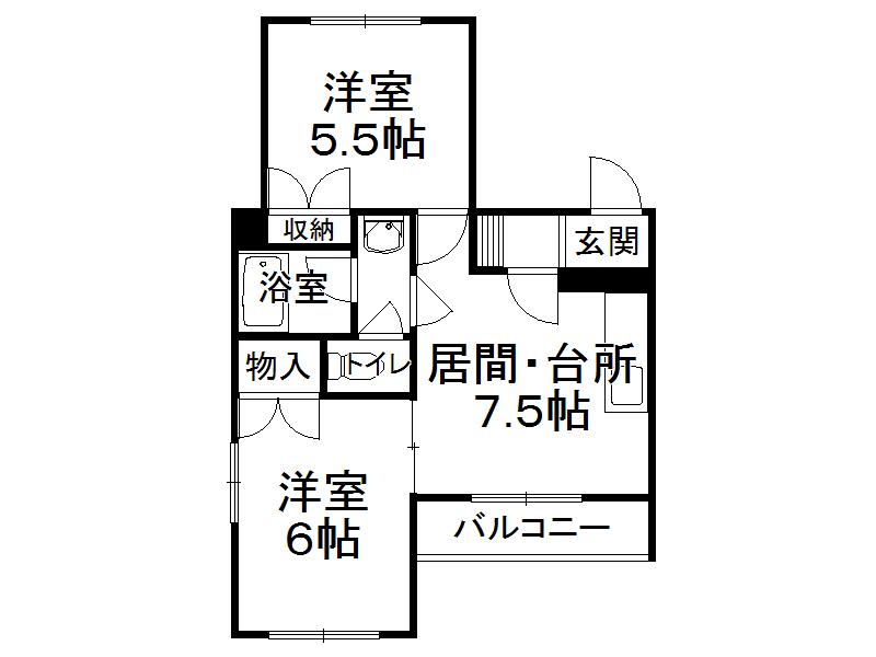 コートメモアール(2DK/3階)の間取り写真