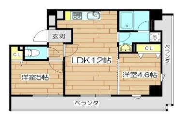 プレステージ12番館(2LDK/2階)の間取り写真