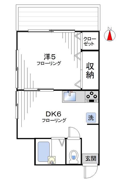 第3飛騨ビル(1DK/6階)の間取り写真