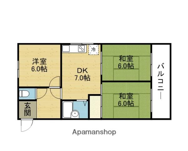 巽セントポーリア(3DK/3階)の間取り写真