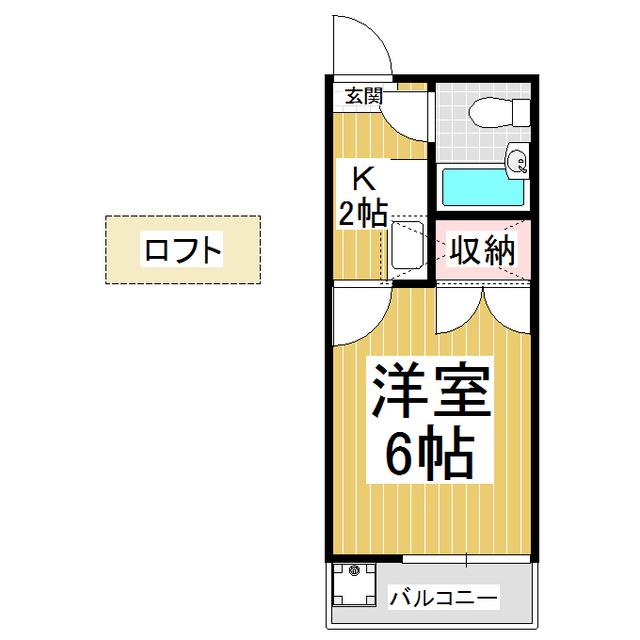 ＪＲ飯田線 伊那北駅 徒歩40分 2階建 築35年(1K/2階)の間取り写真