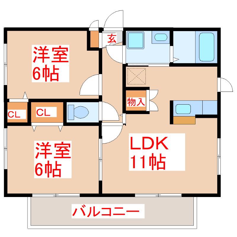 ベイサイドアベニュー(2LDK/8階)の間取り写真
