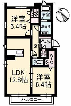 グランベレオ ハピネス B棟(2LDK/3階)の間取り写真