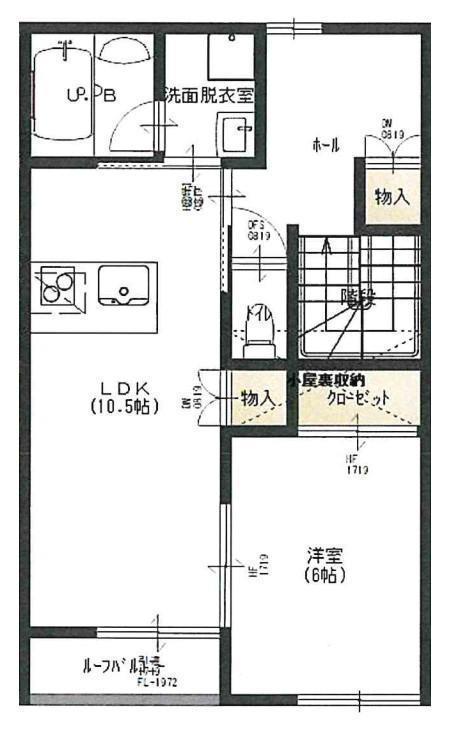 LA VIDA ES BELLA AMATISTA(1LDK/2階)の間取り写真