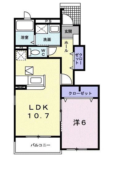 ボナール(1LDK/1階)の間取り写真