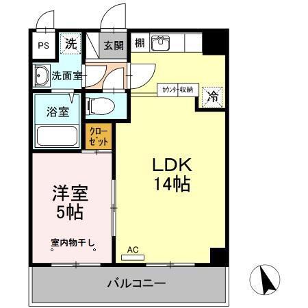 グランヴェールHIRO(1LDK/3階)の間取り写真