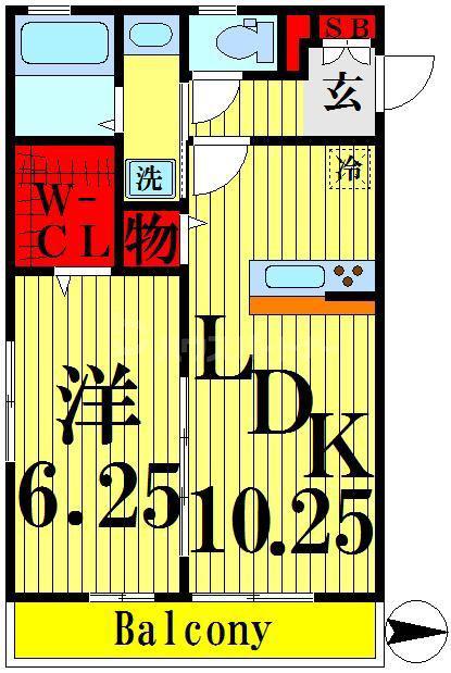 ヴィラ ジュエリー(1LDK/2階)の間取り写真