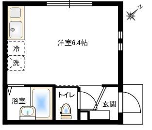 CLASSY戸越公園(ワンルーム/1階)の間取り写真