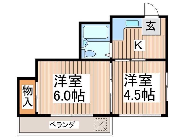 みのりハイツ(2K/3階)の間取り写真