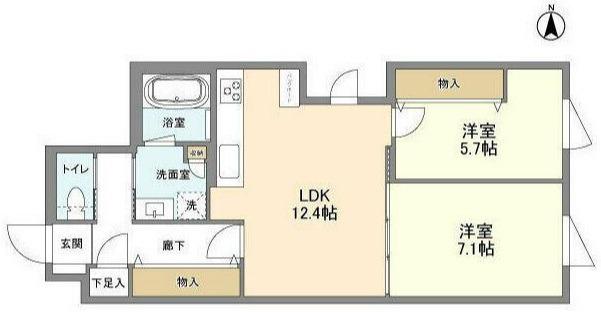 カーサ壬生寺道(2LDK/3階)の間取り写真