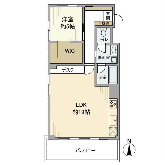 学芸大スカイスクレーパー(1LDK/10階)の間取り写真