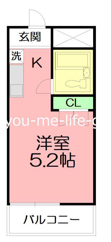 ドムール平塚第3(ワンルーム/2階)の間取り写真