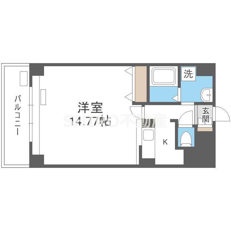 ブラーヴォ扇町(1K/3階)の間取り写真
