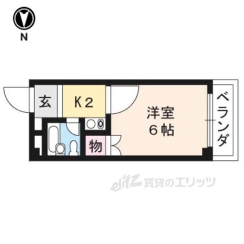 ハイツ静市(1K/3階)の間取り写真