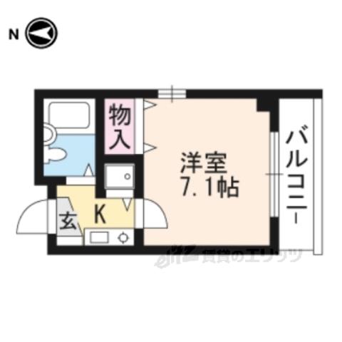 エルシティー四ノ宮(1K/2階)の間取り写真