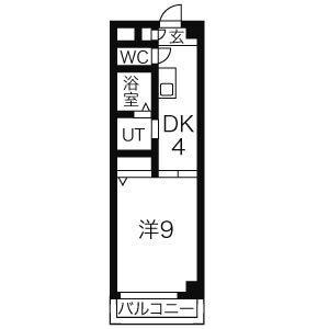 EXCEED(1DK/4階)の間取り写真