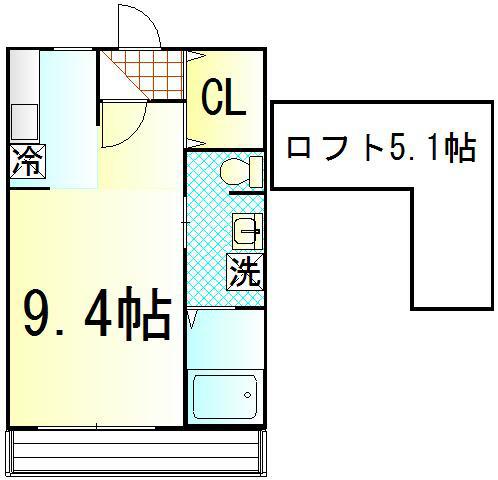 NOBLE.V.BONAPARC(1K/2階)の間取り写真
