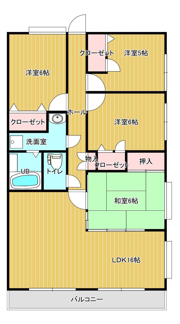 エバーライフ久留米中央(4LDK/2階)の間取り写真