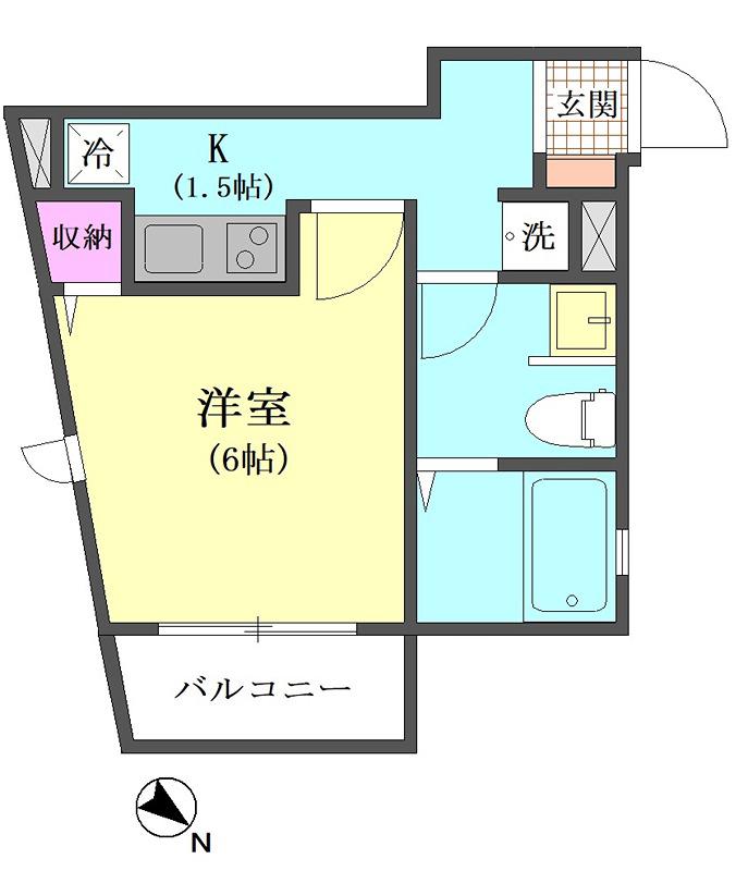 マジェスティ大森(1K/4階)の間取り写真