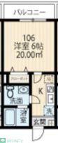 ラフィーネ鶴ヶ峰(1K/1階)の間取り写真