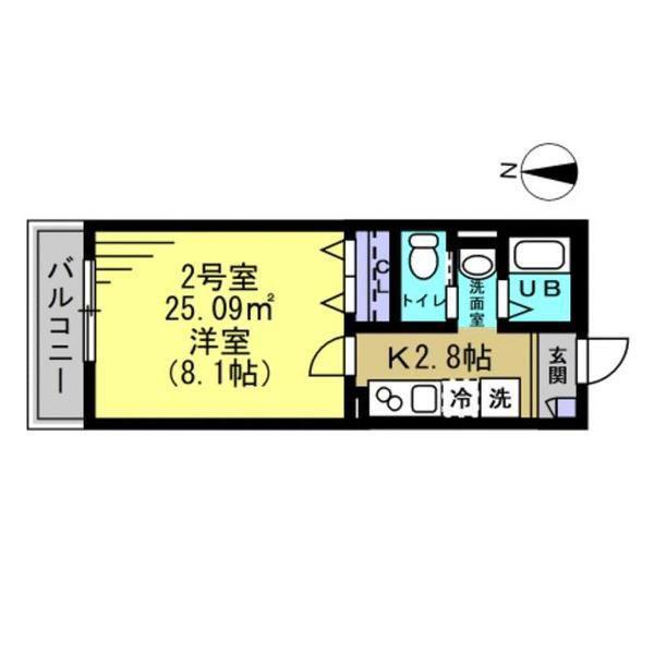 AJ新小岩ノースII(1K/2階)の間取り写真