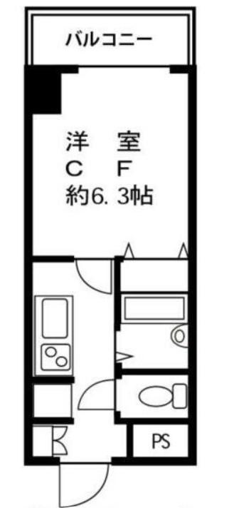 ドミール錦糸町Ⅱ(1K/4階)の間取り写真