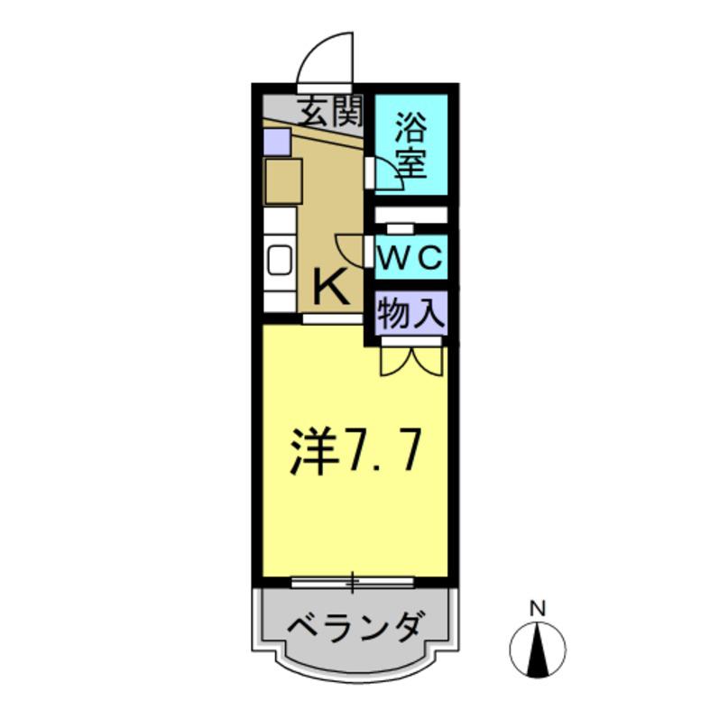 メゾンヴェルテ(1K/4階)の間取り写真