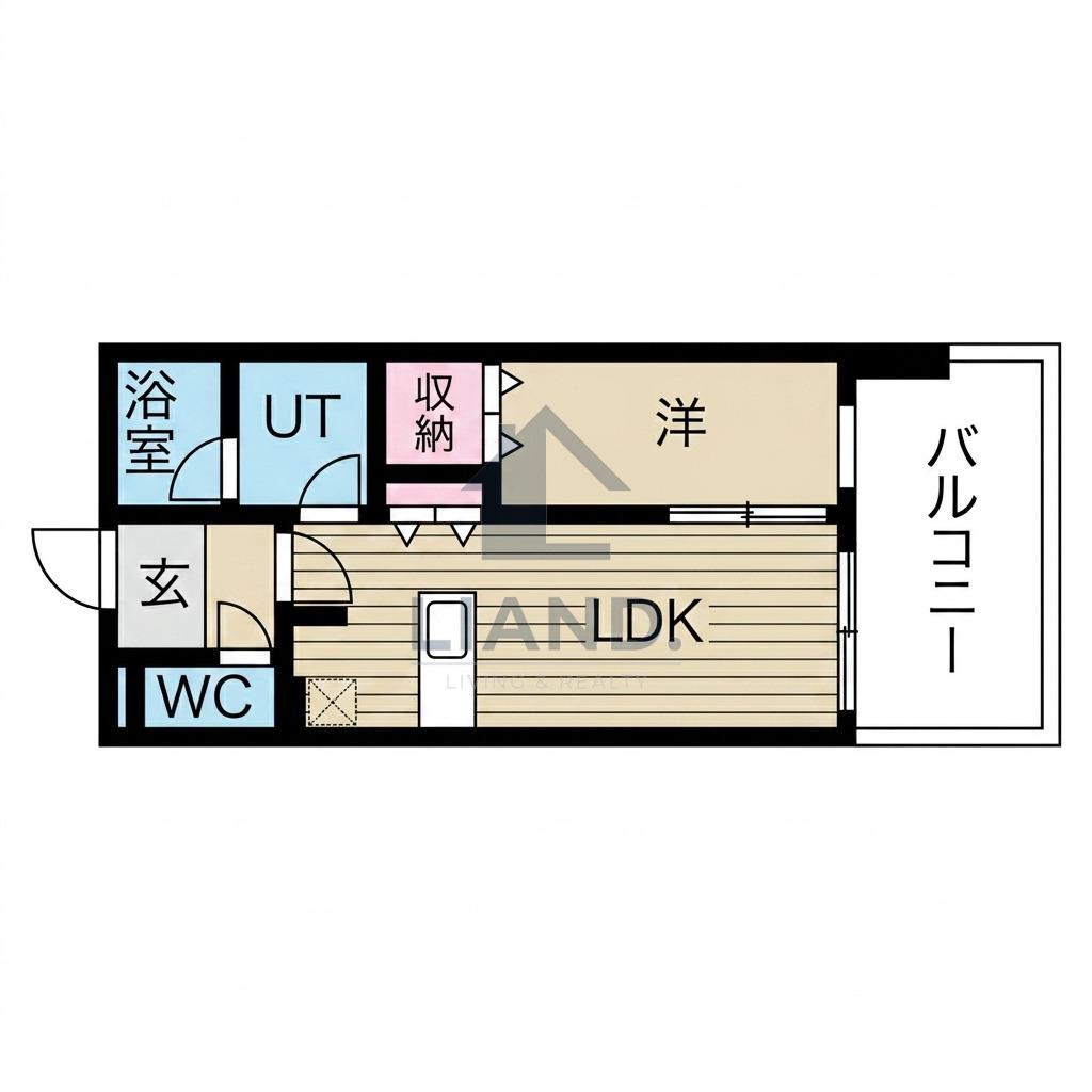 YAKUIN SQUARE(1LDK/11階)の間取り写真