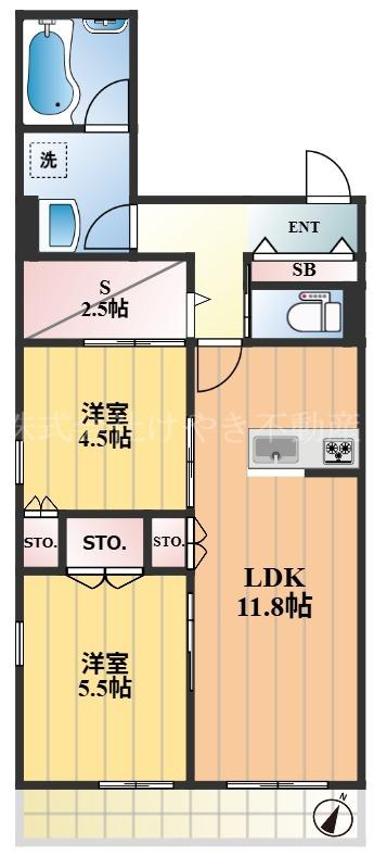 グランベルデ(2SLDK/3階)の間取り写真