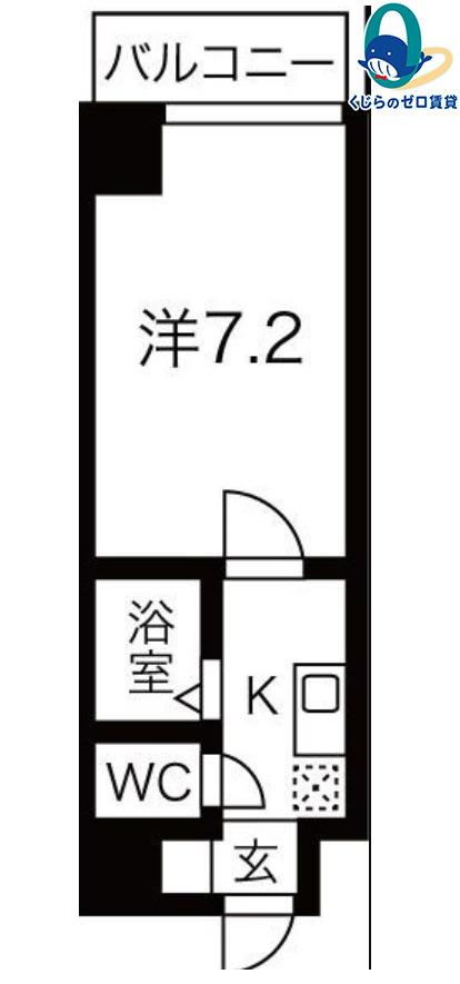 クレスト泉(1K/3階)の間取り写真