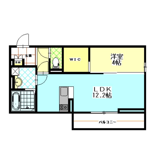 ルシール西岩田(1LDK/2階)の間取り写真