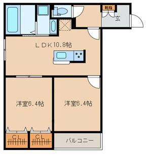 RESIDENCE H(2LDK/2階)の間取り写真