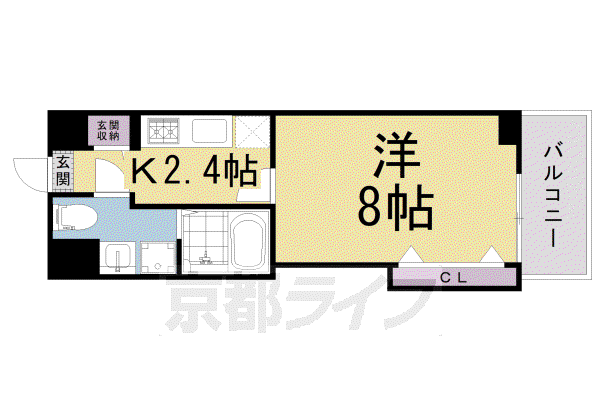 フレグランスヴィレッジ京田辺II(1K/2階)の間取り写真