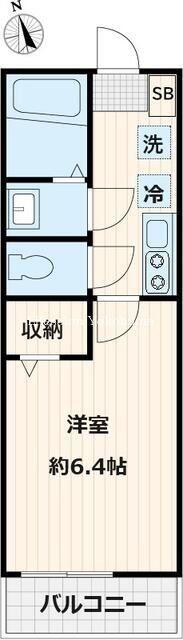 フラワーヒルズ弘明寺(1K/3階)の間取り写真