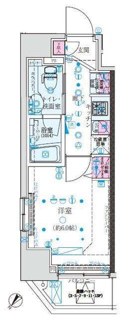 クレイシア巣鴨駅前(1K/11階)の間取り写真