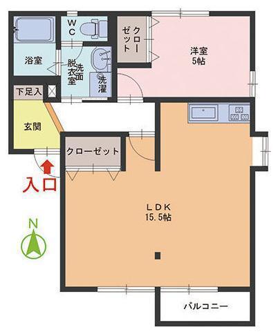 フォーレスト和田(1LDK/1階)の間取り写真