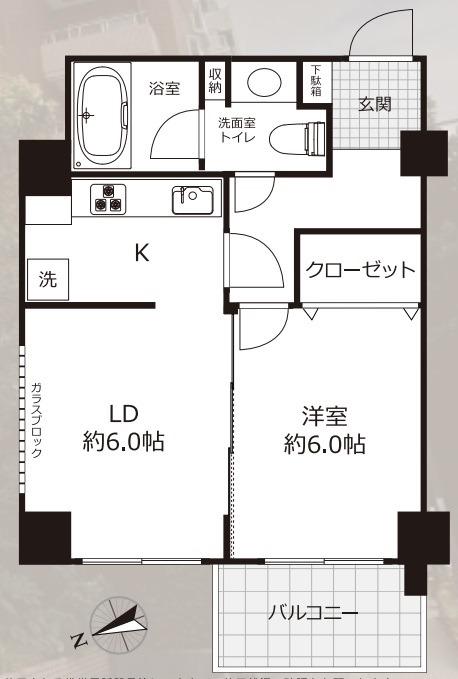 明石町ツインクロス(1LDK/5階)の間取り写真