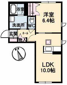 メゾンブランジュII(1LDK/1階)の間取り写真