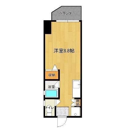 アリーゼ久茂地(ワンルーム/4階)の間取り写真