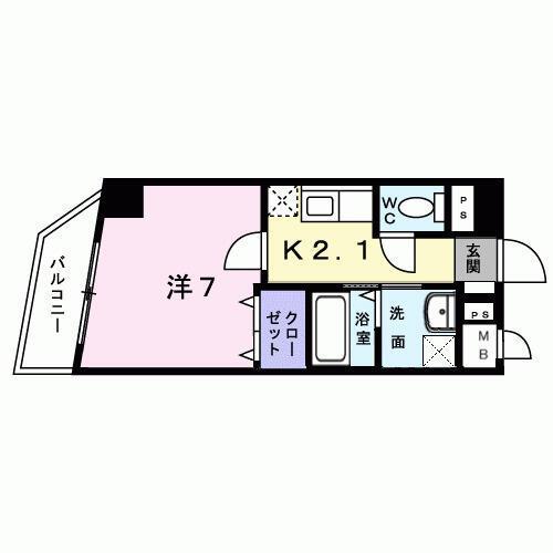 プレッソ新井(1K/3階)の間取り写真