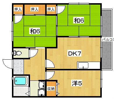 コンフォルム新明(3DK/2階)の間取り写真