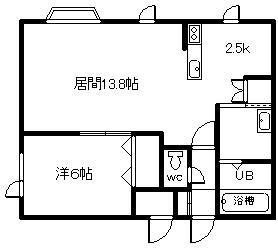 グレース近文A棟(1LDK/2階)の間取り写真
